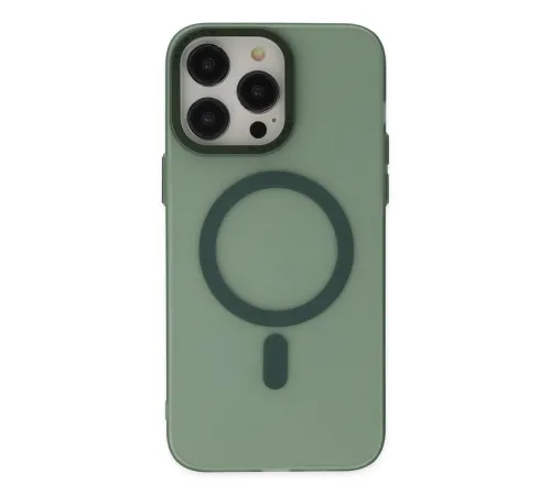 iPhone 13 Pro Kılıf Lodos Magneticsafe Mat Kapak - Köknar Yeşili iPhone 13 Pro Kılıf Lodos Magneticsafe Mat Kapak - Köknar Yeşili