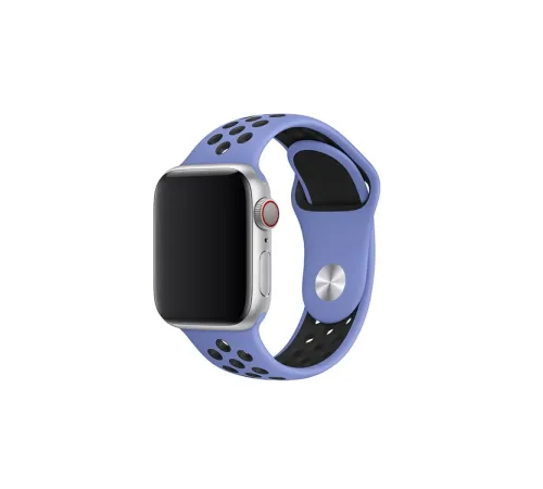 Apple Watch 38mm Spor Delikli Kordon - Lila-Siyah Apple Watch 38mm Spor Delikli Kordon - Lila-Siyah