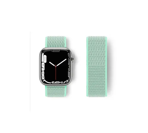 Apple Watch 42mm Hasırlı Cırtcırtlı Kordon - Turkuaz Apple Watch 42mm Hasırlı Cırtcırtlı Kordon - Turkuaz
