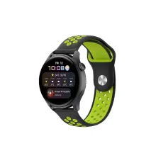Watch 20mm Spor Delikli Kordon - Siyah-Yeşil