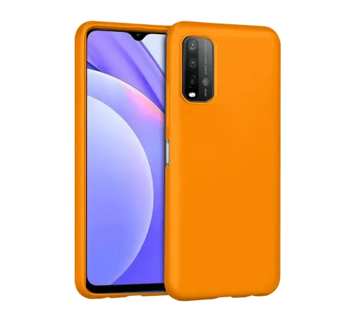 Xiaomi Redmi 9T Kılıf Nano içi Kadife Silikon - Turuncu Xiaomi Redmi 9T Kılıf Nano içi Kadife Silikon - Turuncu