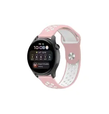 Watch 22mm Spor Delikli Kordon - Pembe-Beyaz