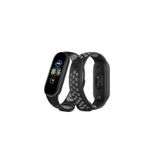 Xiaomi Mi Band 6 Spor Delikli Kordon - Siyah-Gri