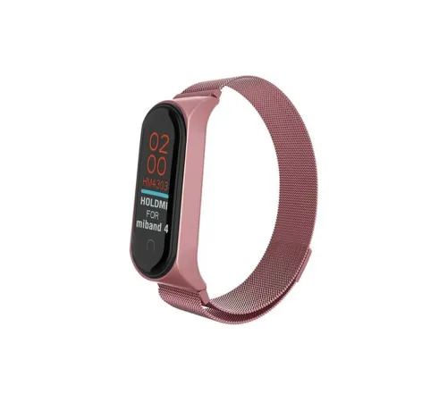 Xiaomi Mi Band 4 Metal Mıknatıslı Kordon - Rose Xiaomi Mi Band 4 Metal Mıknatıslı Kordon - Rose