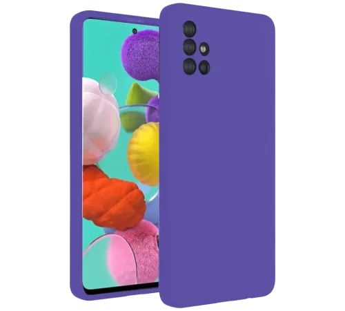 Samsung Galaxy A31 Kılıf Nano içi Kadife Silikon - Mor Samsung Galaxy A31 Kılıf Nano içi Kadife Silikon - Mor