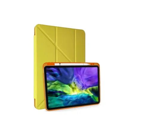 iPad Air 4 10.9 Kılıf Kalemlikli Mars Tablet Kılıfı - Açık Sarı iPad Air 4 10.9 Kılıf Kalemlikli Mars Tablet Kılıfı - Açık Sarı