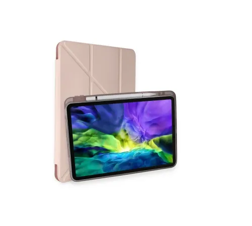 iPad Pro 11 (2021) Kılıf Kalemlikli Hugo Tablet Kılıfı - Rose Gold iPad Pro 11 (2021) Kılıf Kalemlikli Hugo Tablet Kılıfı - Rose Gold