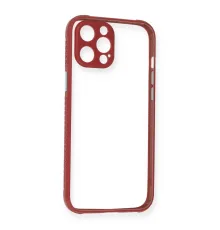 iPhone 12 Pro Max Kılıf Miami Şeffaf Silikon - Fuşya