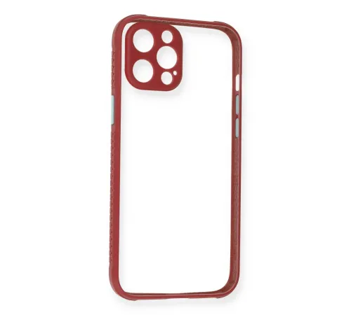iPhone 12 Pro Max Kılıf Miami Şeffaf Silikon - Fuşya iPhone 12 Pro Max Kılıf Miami Şeffaf Silikon - Fuşya