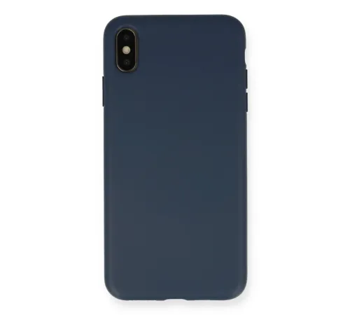 iPhone XS Max Kılıf Nano içi Kadife Silikon - Lacivert iPhone XS Max Kılıf Nano içi Kadife Silikon - Lacivert
