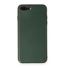 iPhone 8 Plus Kılıf Coco Deri Silikon Kapak - Yeşil