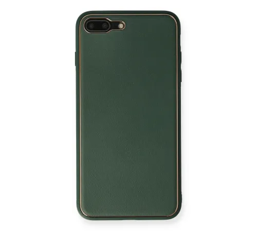 iPhone 8 Plus Kılıf Coco Deri Silikon Kapak - Yeşil iPhone 8 Plus Kılıf Coco Deri Silikon Kapak - Yeşil