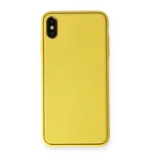 iPhone XS Max Kılıf Coco Deri Silikon Kapak - Sarı