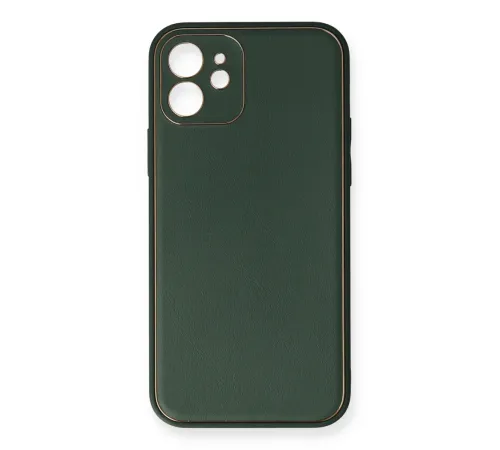 iPhone 12 Mini Kılıf Coco Deri Silikon Kapak - Yeşil iPhone 12 Mini Kılıf Coco Deri Silikon Kapak - Yeşil
