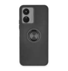 Vivo Y16 Kılıf Montreal Yüzüklü Silikon Kapak - Siyah