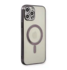 iPhone 12 Pro Max Kılıf Magneticsafe Lazer Silikon - Siyah
