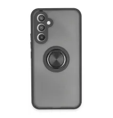 Samsung Galaxy A34 5G Kılıf Montreal Yüzüklü Silikon Kapak - Siyah