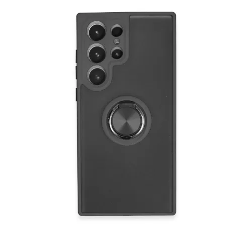 Samsung Galaxy S23 Ultra Kılıf Montreal Yüzüklü Silikon Kapak - Siyah Samsung Galaxy S23 Ultra Kılıf Montreal Yüzüklü Silikon Kapak - Siyah