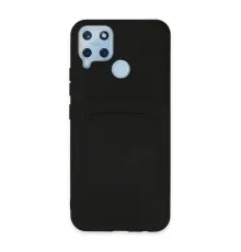 Realme C25 Kılıf Kelvin Kartvizitli Silikon - Siyah