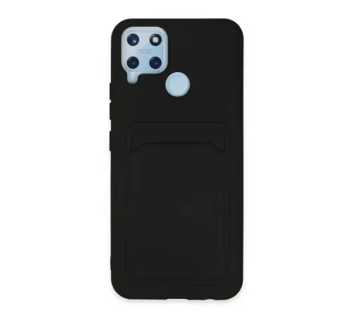 Realme C25 Kılıf Kelvin Kartvizitli Silikon - Siyah Realme C25 Kılıf Kelvin Kartvizitli Silikon - Siyah
