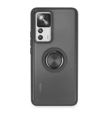 Xiaomi Mi 12T Pro Kılıf Montreal Yüzüklü Silikon Kapak - Siyah