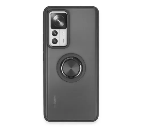 Xiaomi Mi 12T Pro Kılıf Montreal Yüzüklü Silikon Kapak - Siyah Xiaomi Mi 12T Pro Kılıf Montreal Yüzüklü Silikon Kapak - Siyah