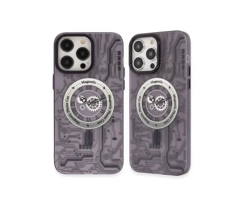 iPhone 14 Pro Kılıf Apollo Magneticsafe Desenli Kapak - Apollo Mor - 5