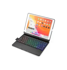 iPad 10.2 (7.nesil) Kılıf Magic Dönen Klavyeli Tablet Kılıf - Siyah