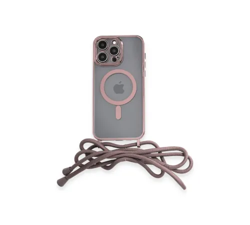iPhone 14 Pro Max Kılıf Divo Lazer Askılı Magsafe Kapak - Pembe iPhone 14 Pro Max Kılıf Divo Lazer Askılı Magsafe Kapak - Pembe