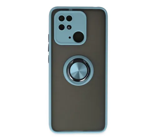 Xiaomi Poco C40 Kılıf Montreal Yüzüklü Silikon Kapak - Buz Mavi Xiaomi Poco C40 Kılıf Montreal Yüzüklü Silikon Kapak - Buz Mavi