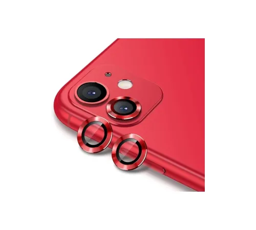 iPhone 11 Valdez Metal Kamera Lens - Kırmızı