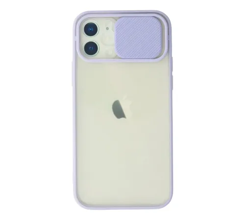 iPhone 12 Kılıf Palm Buzlu Kamera Sürgülü Silikon - Lila iPhone 12 Kılıf Palm Buzlu Kamera Sürgülü Silikon - Lila