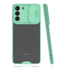 Samsung Galaxy S21 Kılıf Platin Kamera Koruma Silikon - Açık Yeşil