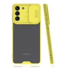 Samsung Galaxy S21 Plus Kılıf Platin Kamera Koruma Silikon - Sarı
