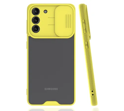 Samsung Galaxy S21 Plus Kılıf Platin Kamera Koruma Silikon - Sarı Samsung Galaxy S21 Plus Kılıf Platin Kamera Koruma Silikon - Sarı