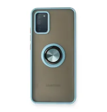 Samsung Galaxy A02S Kılıf Montreal Yüzüklü Silikon Kapak - Buz Mavi