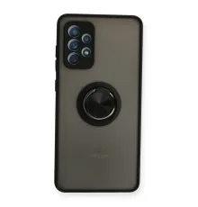 Samsung Galaxy A72 Kılıf Montreal Yüzüklü Silikon Kapak - Siyah