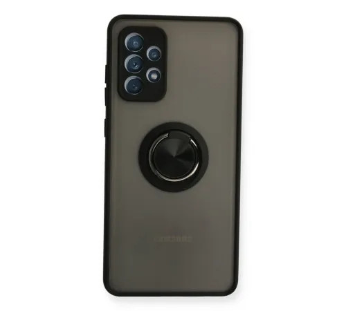 Samsung Galaxy A72 Kılıf Montreal Yüzüklü Silikon Kapak - Siyah Samsung Galaxy A72 Kılıf Montreal Yüzüklü Silikon Kapak - Siyah