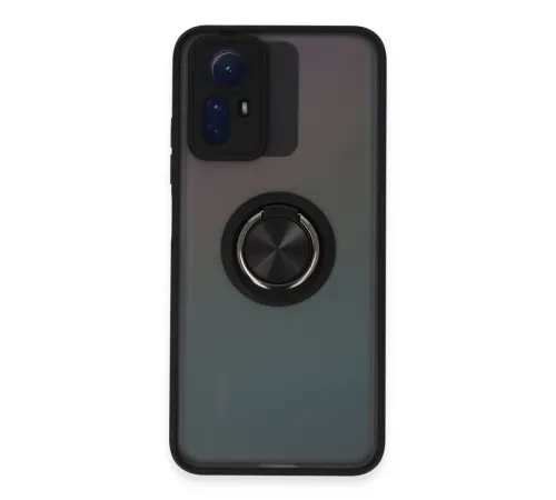 Xiaomi Redmi Note 12S Kılıf Montreal Yüzüklü Silikon Kapak - Siyah Xiaomi Redmi Note 12S Kılıf Montreal Yüzüklü Silikon Kapak - Siyah