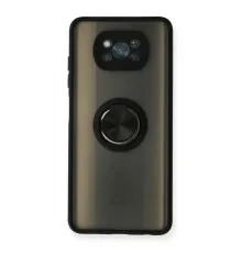Xiaomi Pocophone X3 Kılıf Montreal Yüzüklü Silikon Kapak - Siyah