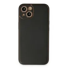 iPhone 14 Kılıf Coco Deri Silikon Kapak - Siyah