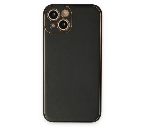 iPhone 14 Kılıf Coco Deri Silikon Kapak - Siyah iPhone 14 Kılıf Coco Deri Silikon Kapak - Siyah