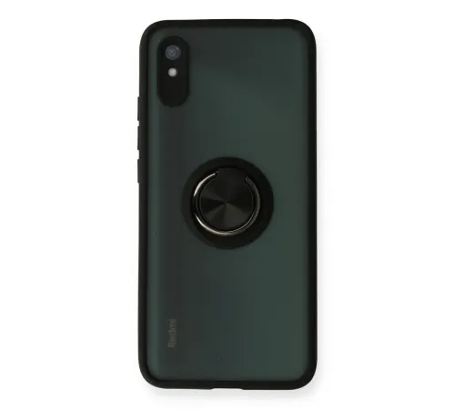 Xiaomi Redmi 9A Kılıf Montreal Yüzüklü Silikon Kapak - Siyah Xiaomi Redmi 9A Kılıf Montreal Yüzüklü Silikon Kapak - Siyah