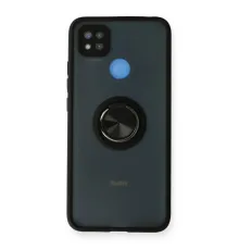 Xiaomi Redmi 9C Kılıf Montreal Yüzüklü Silikon Kapak - Siyah