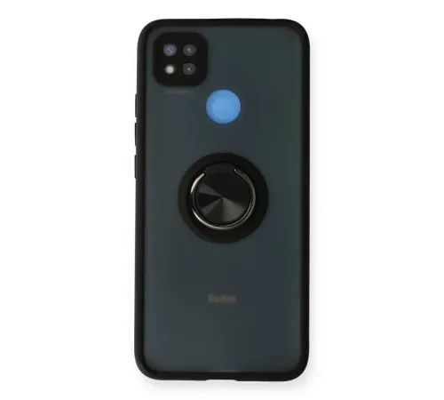 Xiaomi Redmi 9C Kılıf Montreal Yüzüklü Silikon Kapak - Siyah