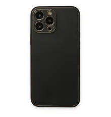 iPhone 14 Pro Kılıf Coco Deri Silikon Kapak - Siyah