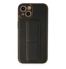iPhone 14 Kılıf Coco Deri Standlı Kapak - Siyah