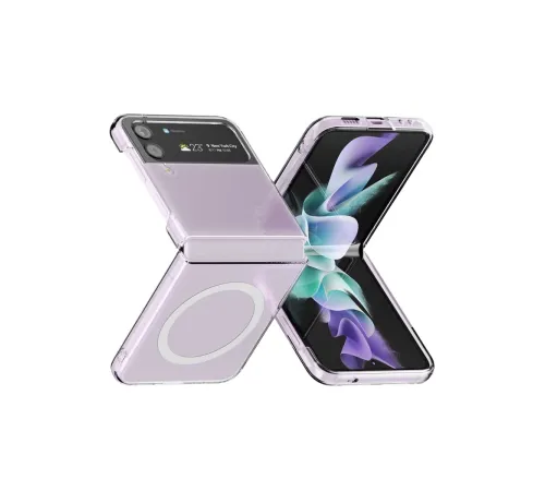 Samsung Galaxy Z Flip 4 Kılıf Magneticsafe Şeffaf Silikon - Şeffaf Samsung Galaxy Z Flip 4 Kılıf Magneticsafe Şeffaf Silikon - Şeffaf