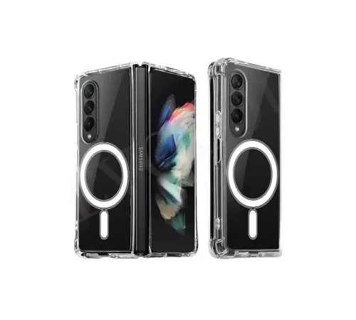 Samsung Galaxy Z Fold 4 Kılıf Magneticsafe Şeffaf Silikon - Şeffaf