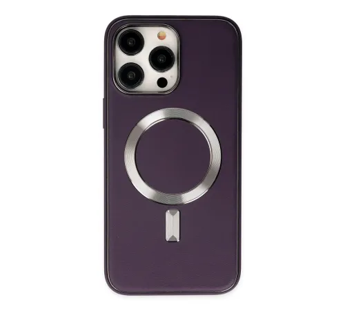 iPhone 14 Pro Max Kılıf Coco Deri Magneticsafe Silikon - Derin Mor iPhone 14 Pro Max Kılıf Coco Deri Magneticsafe Silikon - Derin Mor